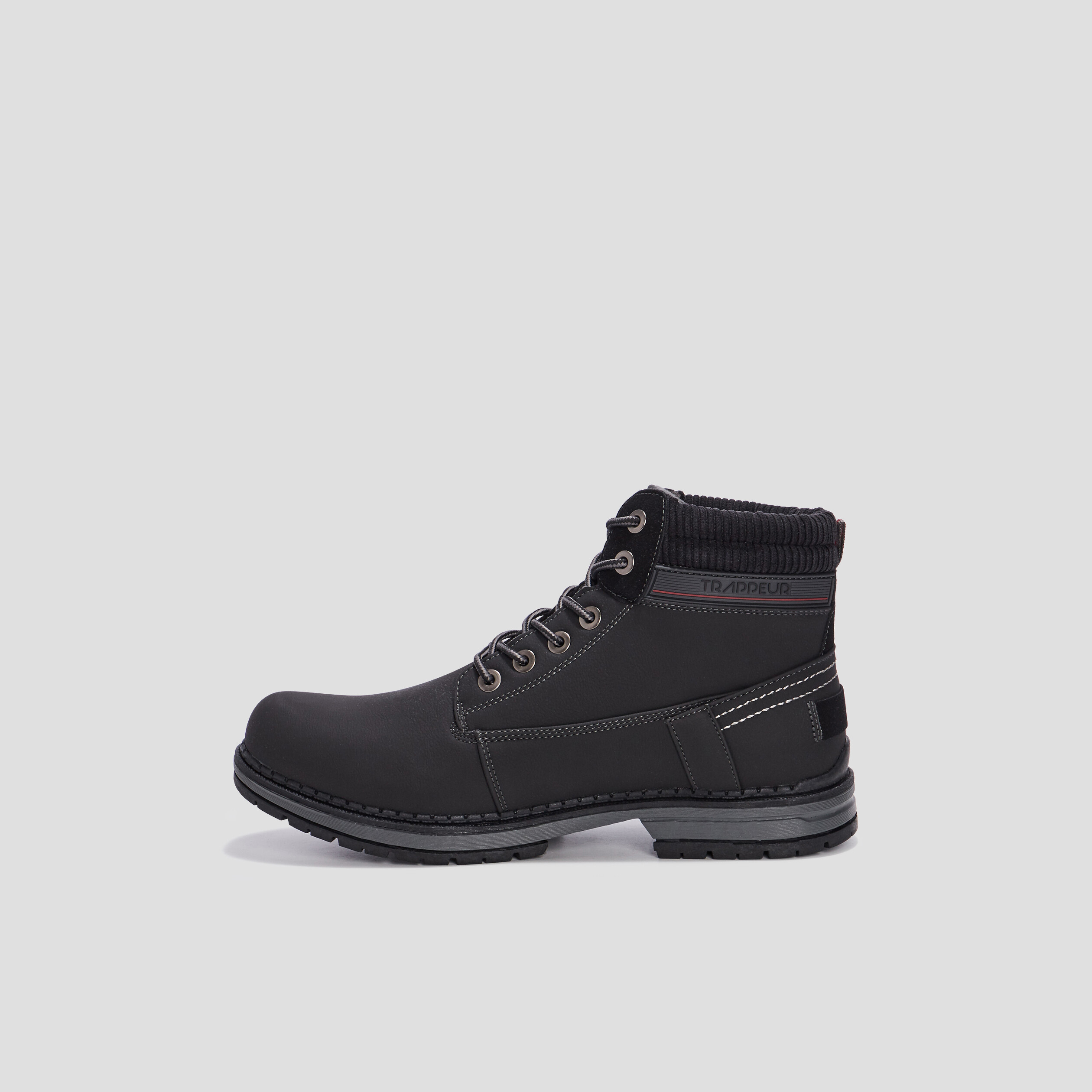 Bottines plates Trappeur noir homme | La Halle