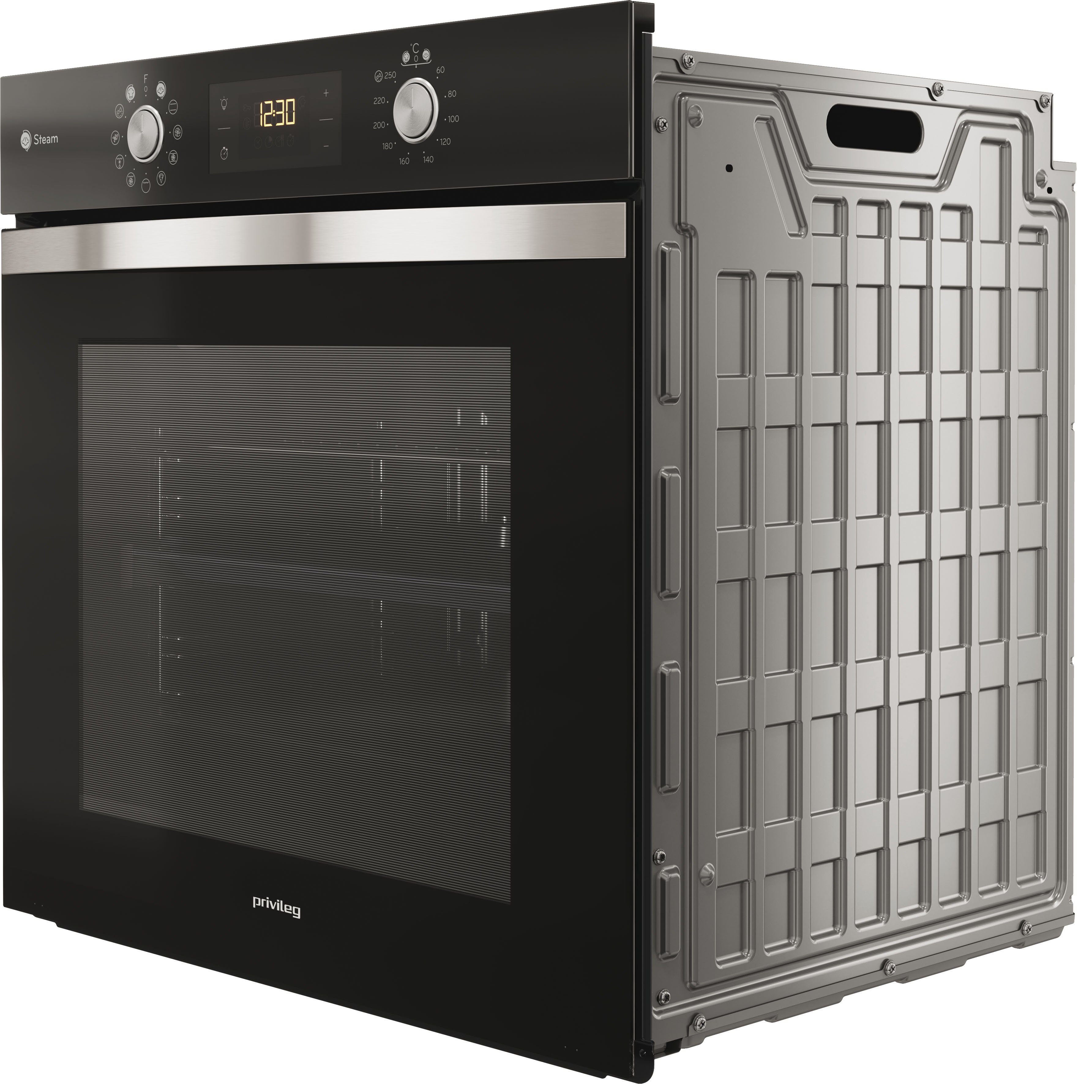 Privileg Backofen-Set BAKO Turn&Go Steam 500, mit Backauszug, Hydrolyse, Dampffunktion