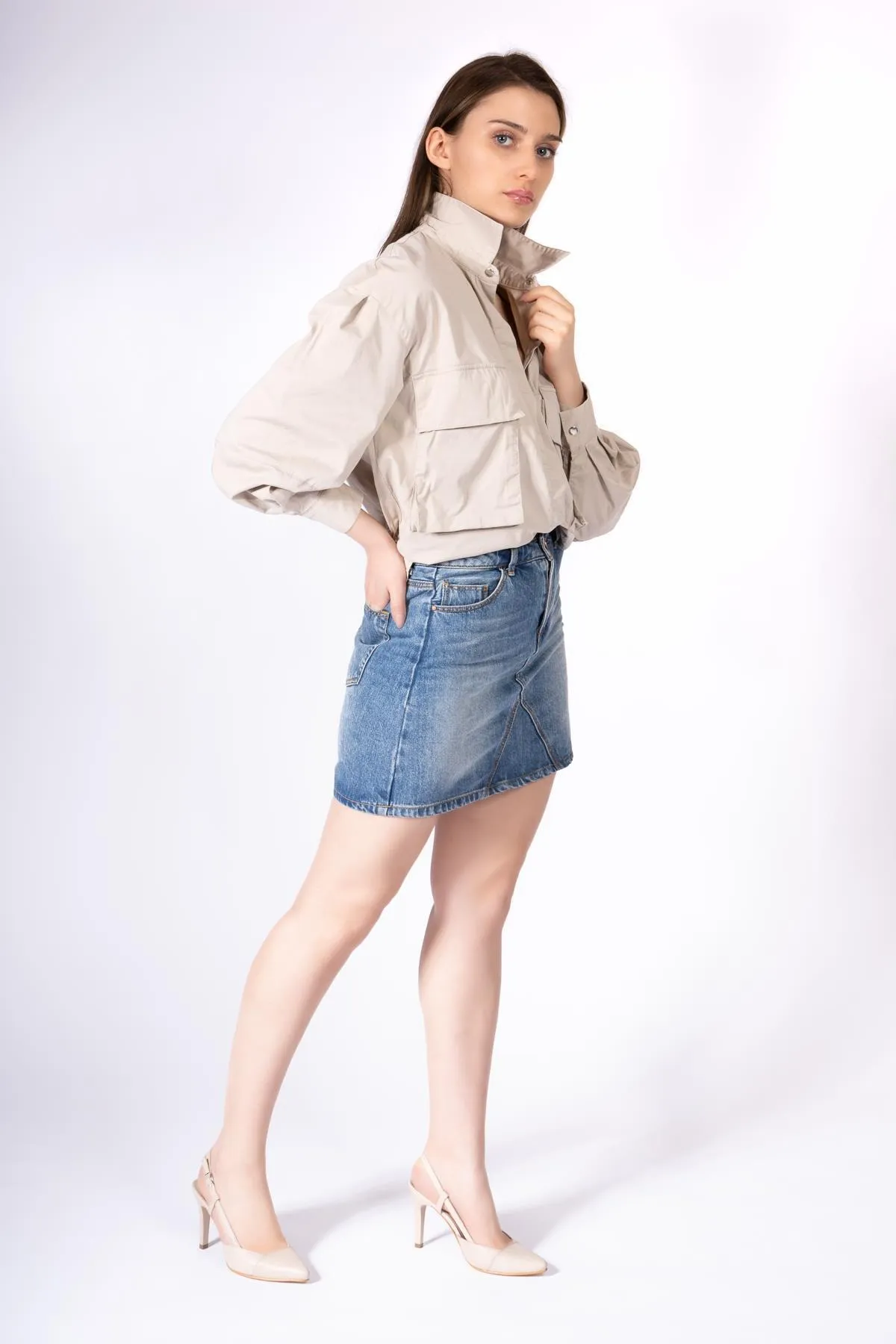 CZ London  Damenschuhe aus echtem Leder mit Stilettoabsatz, Gürtel und offener Rückseite