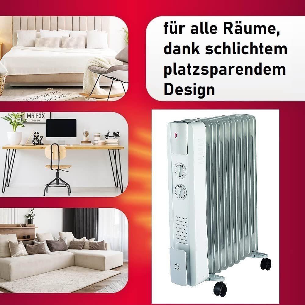 JUNG Ölradiator YPSOS WIN15 elektrische Heizung mobile Elektroheizung Ölradiator, 1500 W, Heizung Elektro Energiesparend, Ölradiatoren, Ölheizung, Heizgerät