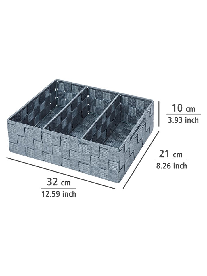 Wenko Aufbewahrungsbox ''Adria'' in Grau - (B)32 x (H)10 x (T)21 cm günstig kaufen onesize