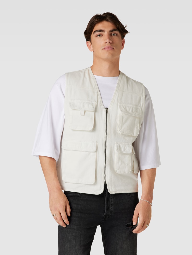 Outdoor-Weste mit Cargotaschen in offwhite