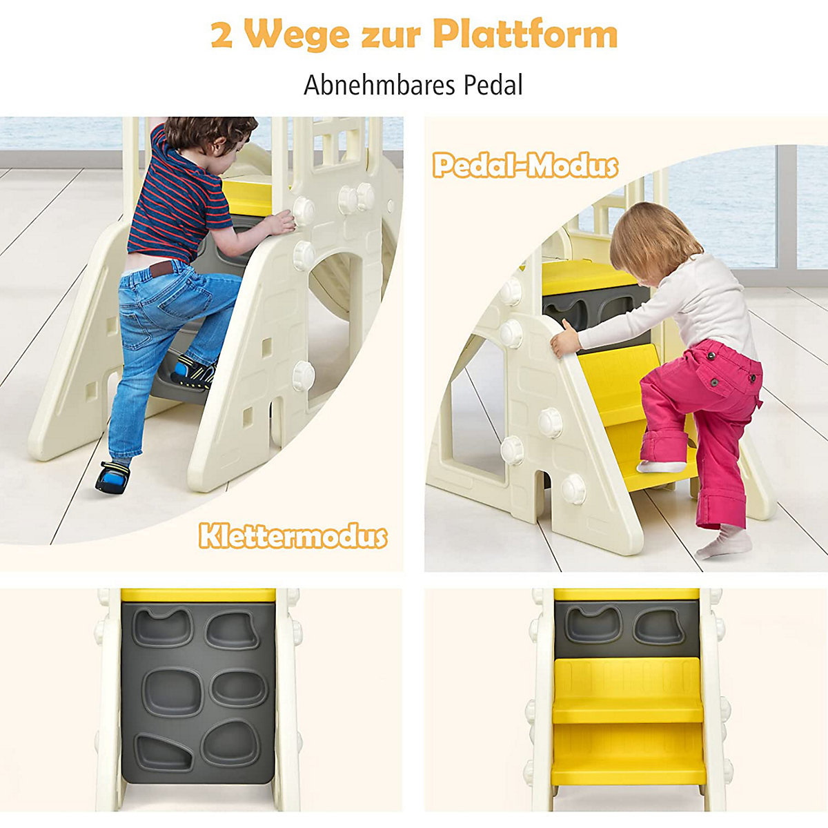 Rutsche 6 in 1 mit Basketballkorb & Teleskop