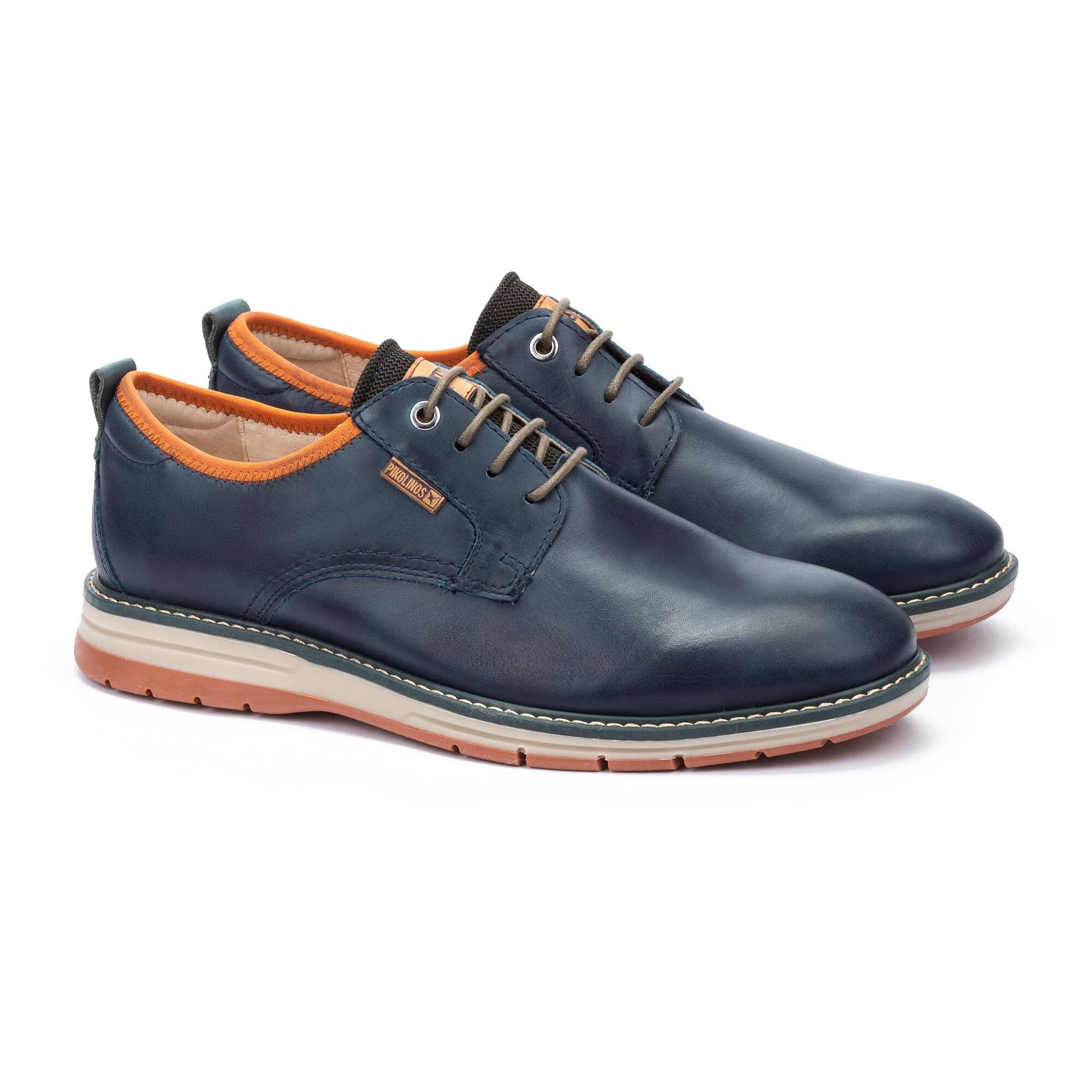 Męskie buty Bluchers z podeszwą sportową - NIEBIESKIE