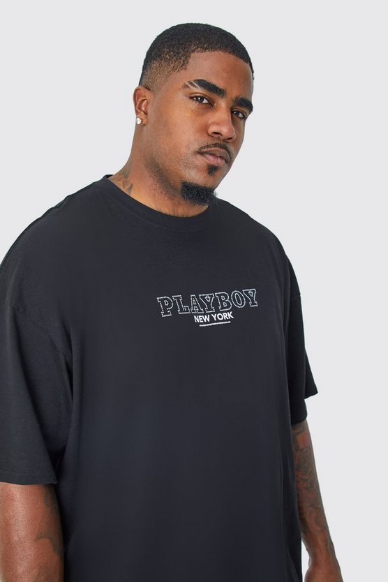Plus T-Shirt mit lizenziertem Playboy Print