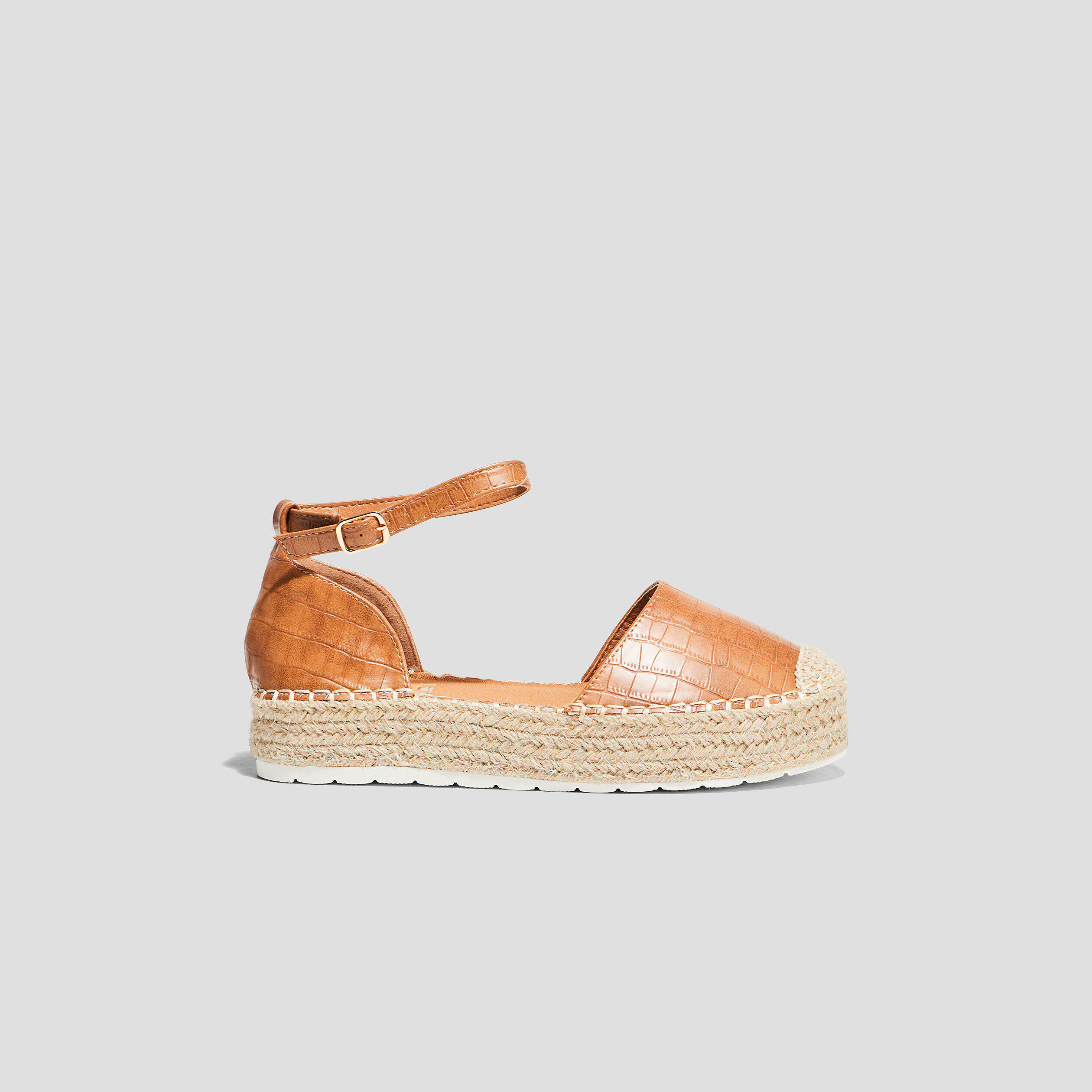 Espadrilles plates compensées camel femme | Cache Cache