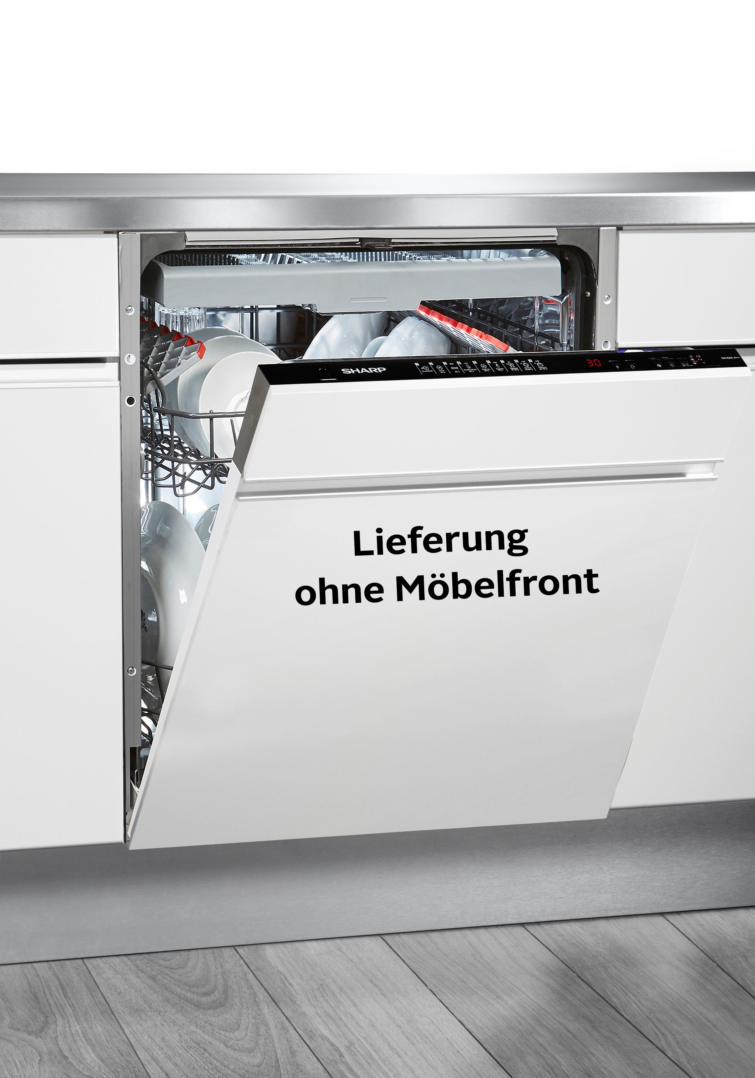 Sharp vollintegrierbarer Geschirrspüler, QW-HD44ID-DE, 9 Maßgedecke