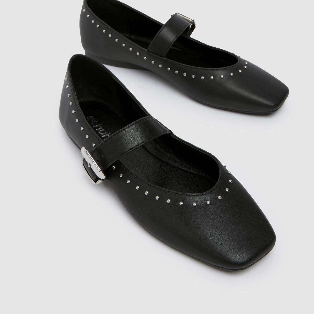 Schuh – Lucy – Svarta ballerinaskor med nitar