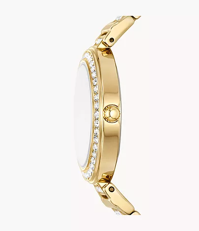 Fossil Outlet Uhr Karli 3-Zeiger-Werk Edelstahl goldfarben