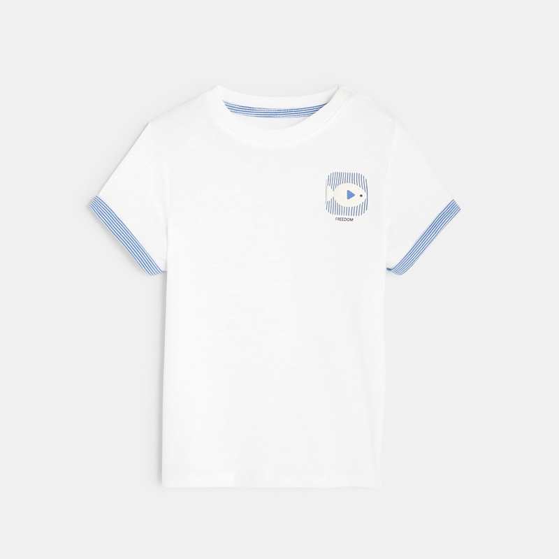 T-shirt à motif blanc bébé garçon