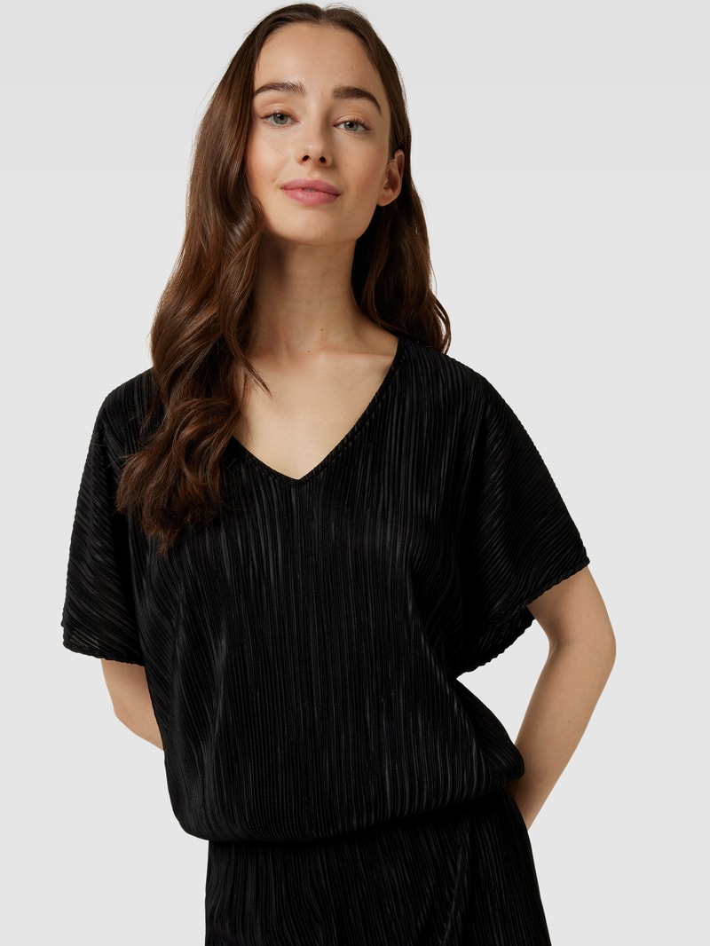 Jumpsuit mit Plisseefalten in schwarz