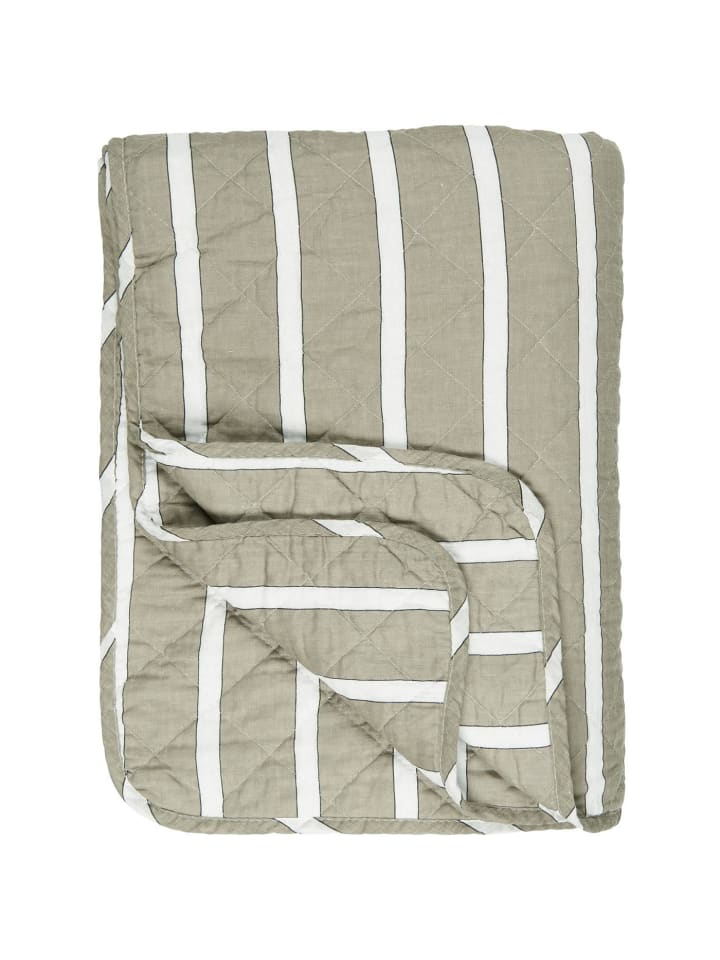 IB Laursen Quilt Staubig Taupe Weiß Gestreift 130x180 günstig kaufen onesize