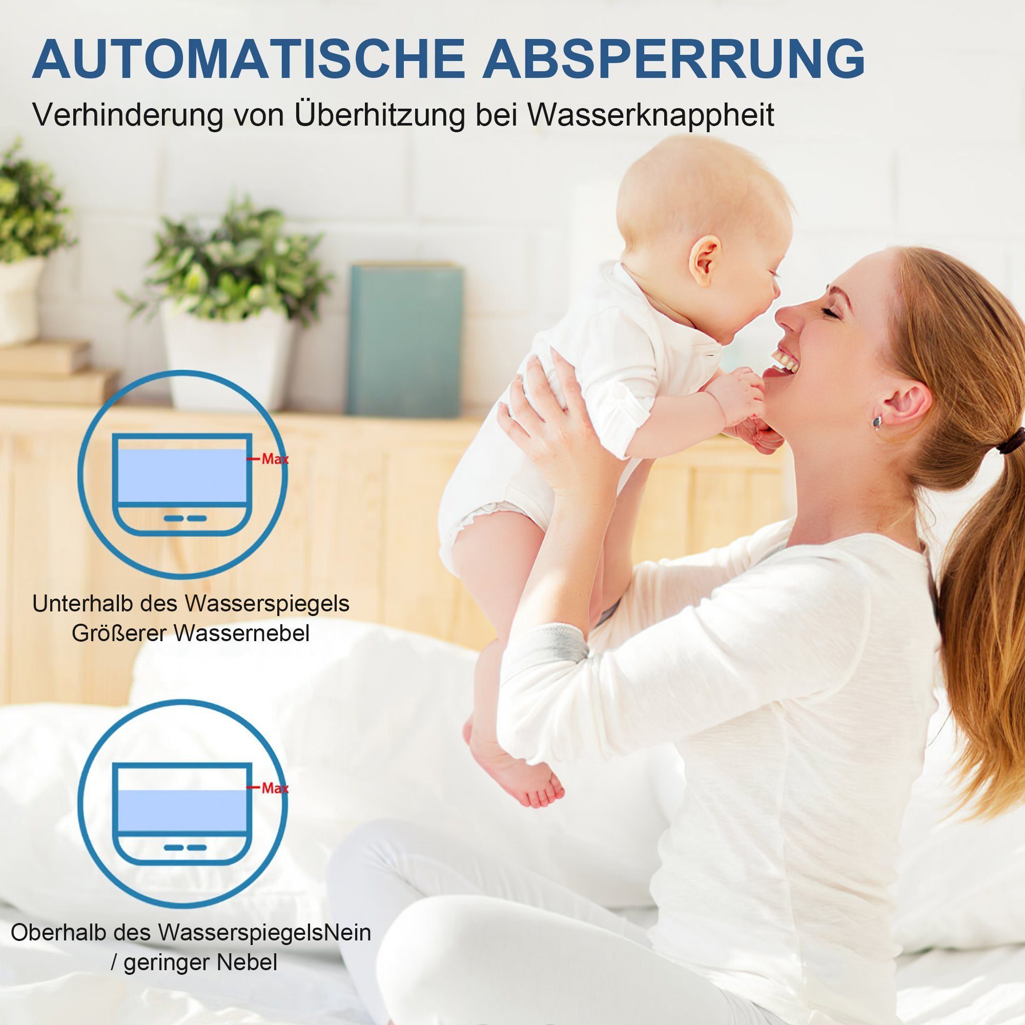 OKWISH Luftbefeuchter Luft Befeuchter Aroma Diffuser Duftöl Öle Diffusor Aromatherapie 300ml, 0,30 l Wassertank, BPA-Free mit 7 Farben LED-Licht ohne Öle Schlafzimmer Spa Büro Yoga ..