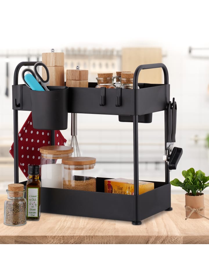 relaxdays Unter Waschbecken Regal in Schwarz - (B)22 x (H)42,5 x (T)40 cm günstig kaufen onesize
