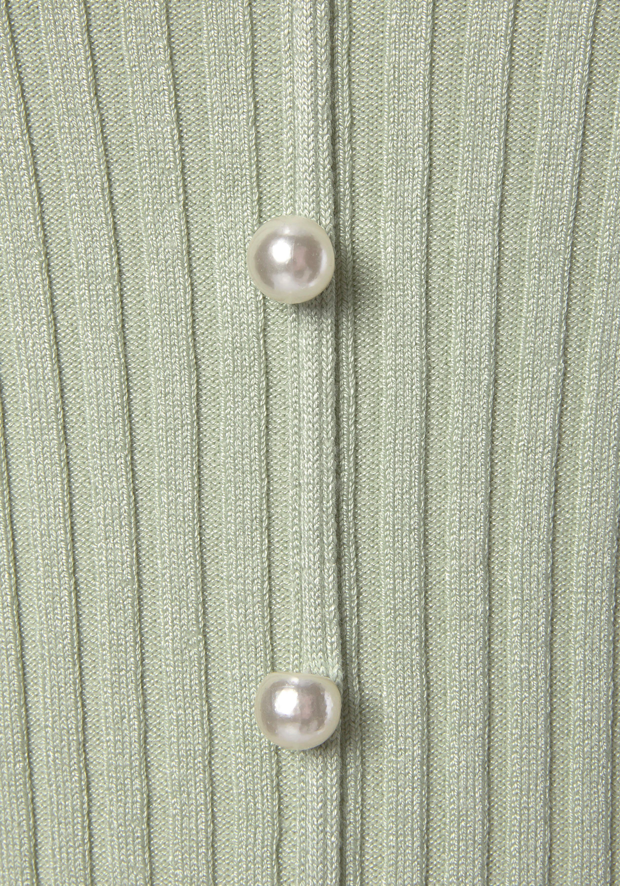 LASCANA V-Ausschnitt-Pullover mit Zierperlen