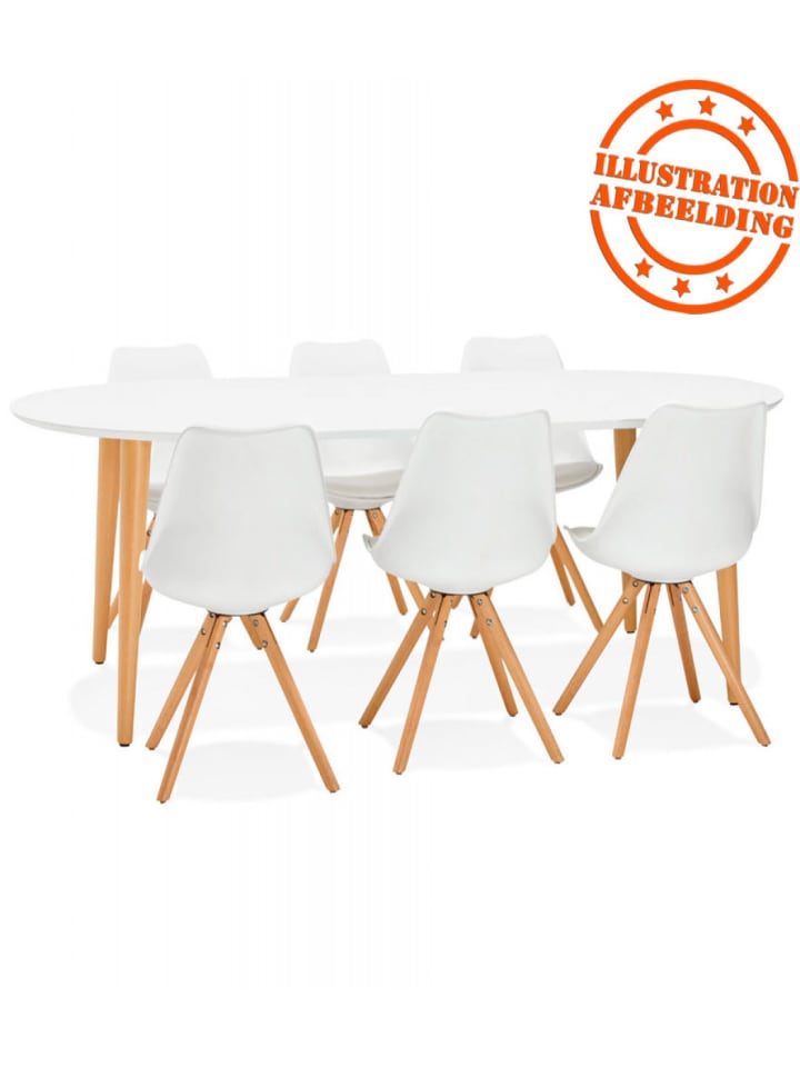 KADIMA DESIGN Runder Ausziehbarer Esstisch | Wohnzimmertisch in Weiß Buche günstig kaufen onesize