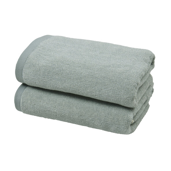 Frottee-Handtuch, 50 x 100 cm, blau einfarbig, 2er Set