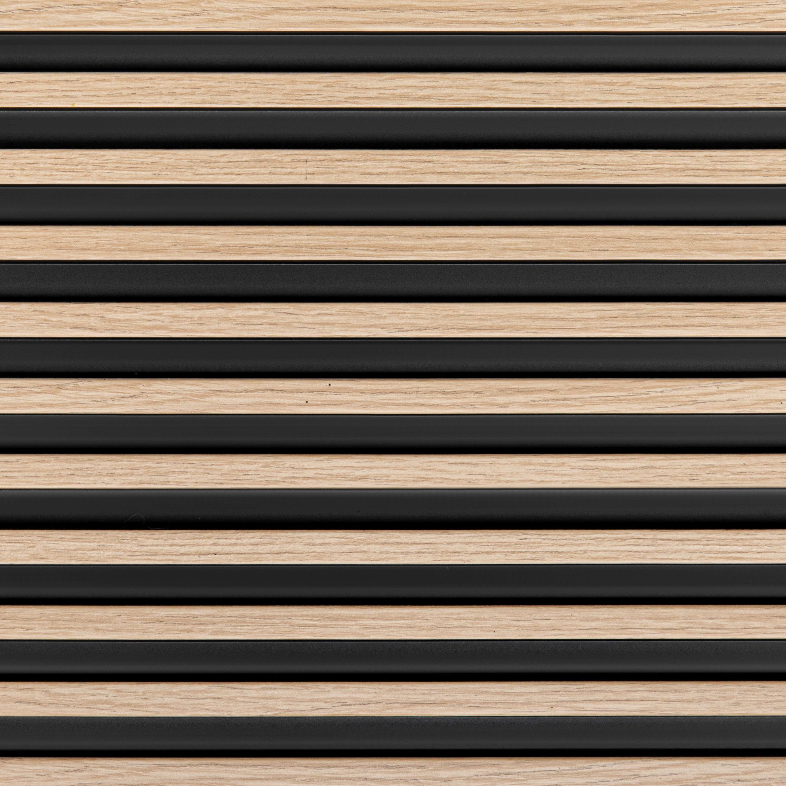 PROVISTON 3D Wandpaneel Polystyrol, 120 x 2700 mm, Eiche Hell, Akustikpaneele, 1 Stück