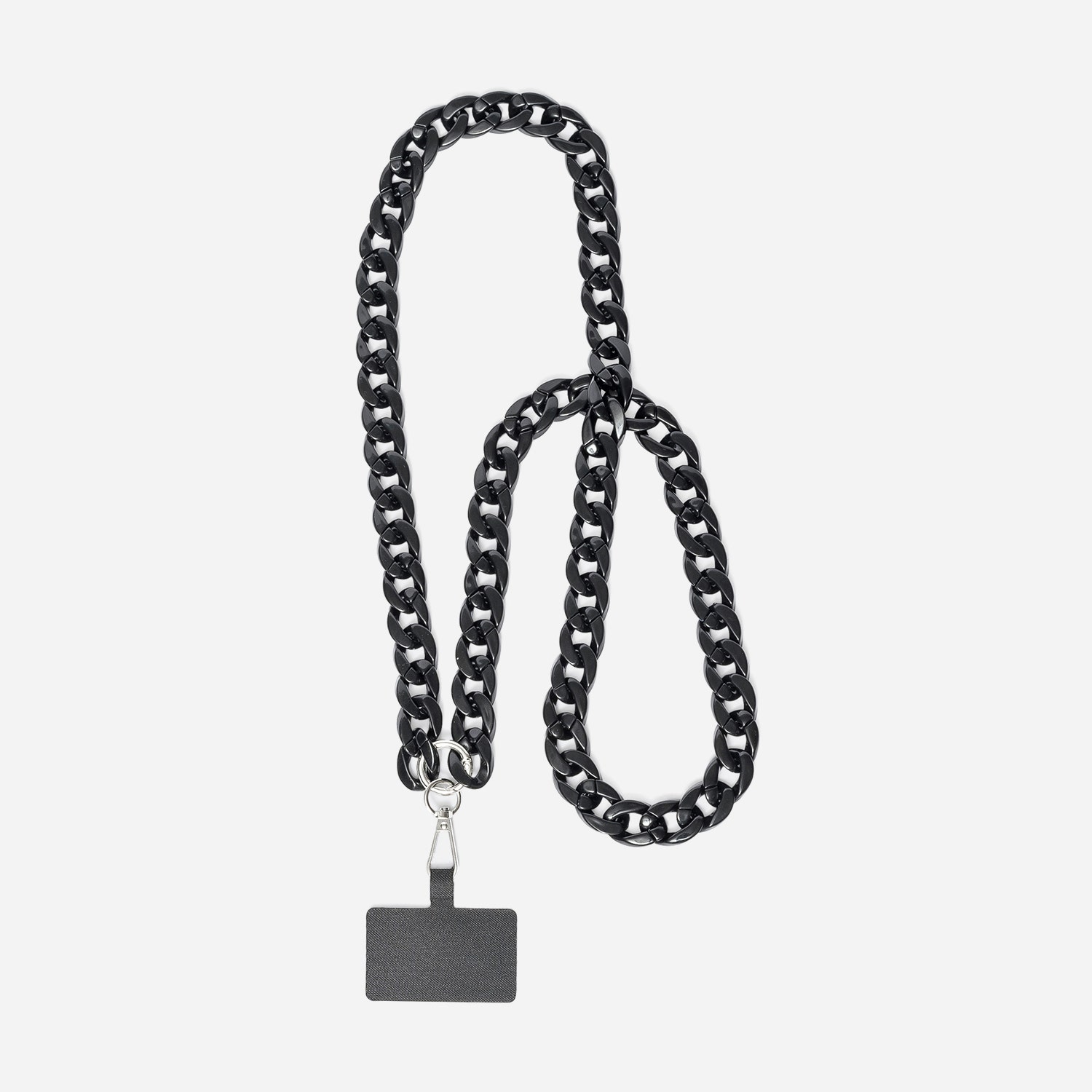 Chaîne bijou TEXTO noire pour téléphone portable