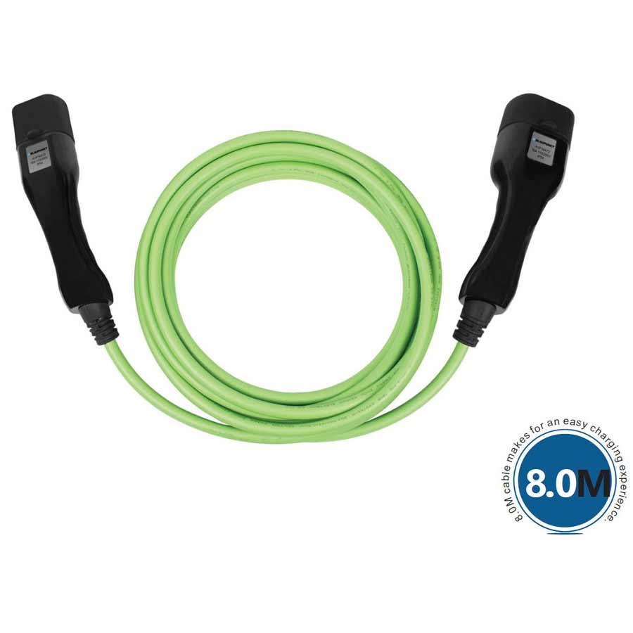 Blaupunkt E-Ladekabel A3P32AT2 N6, Typ 2, 32 A, dreiphasig, 22 kW, 8 Meter - ATU