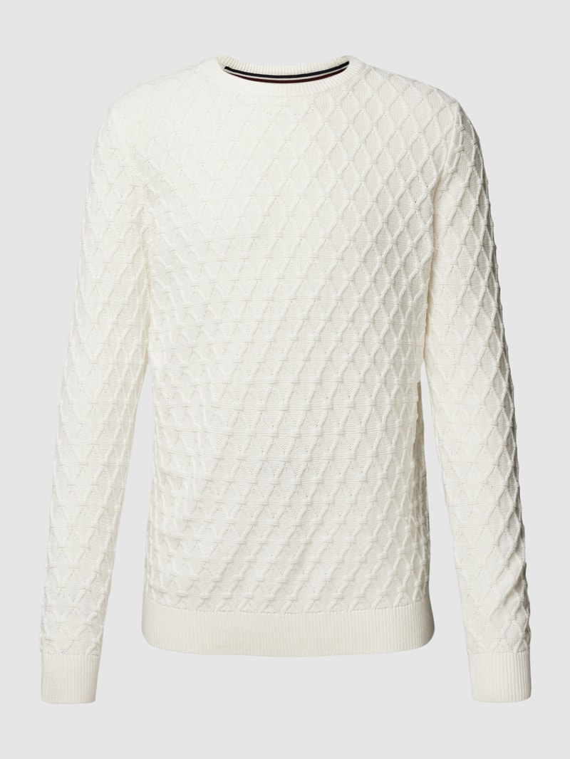 Strickpullover mit Strukturmuster in offwhite