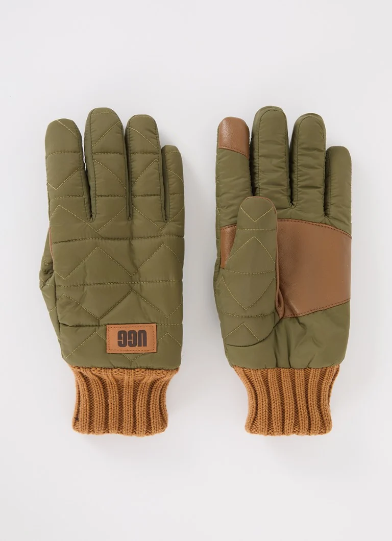 UGG Padded gloves with leather details