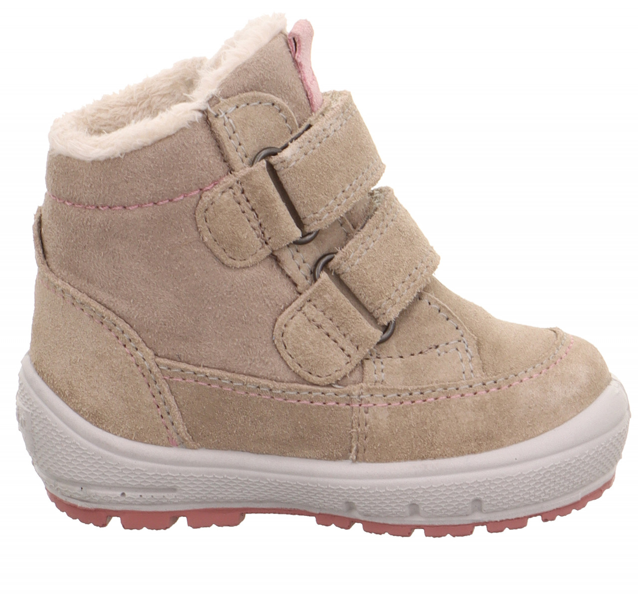 GROOVY - Beige/Rosa Boots mit Klettverschluss