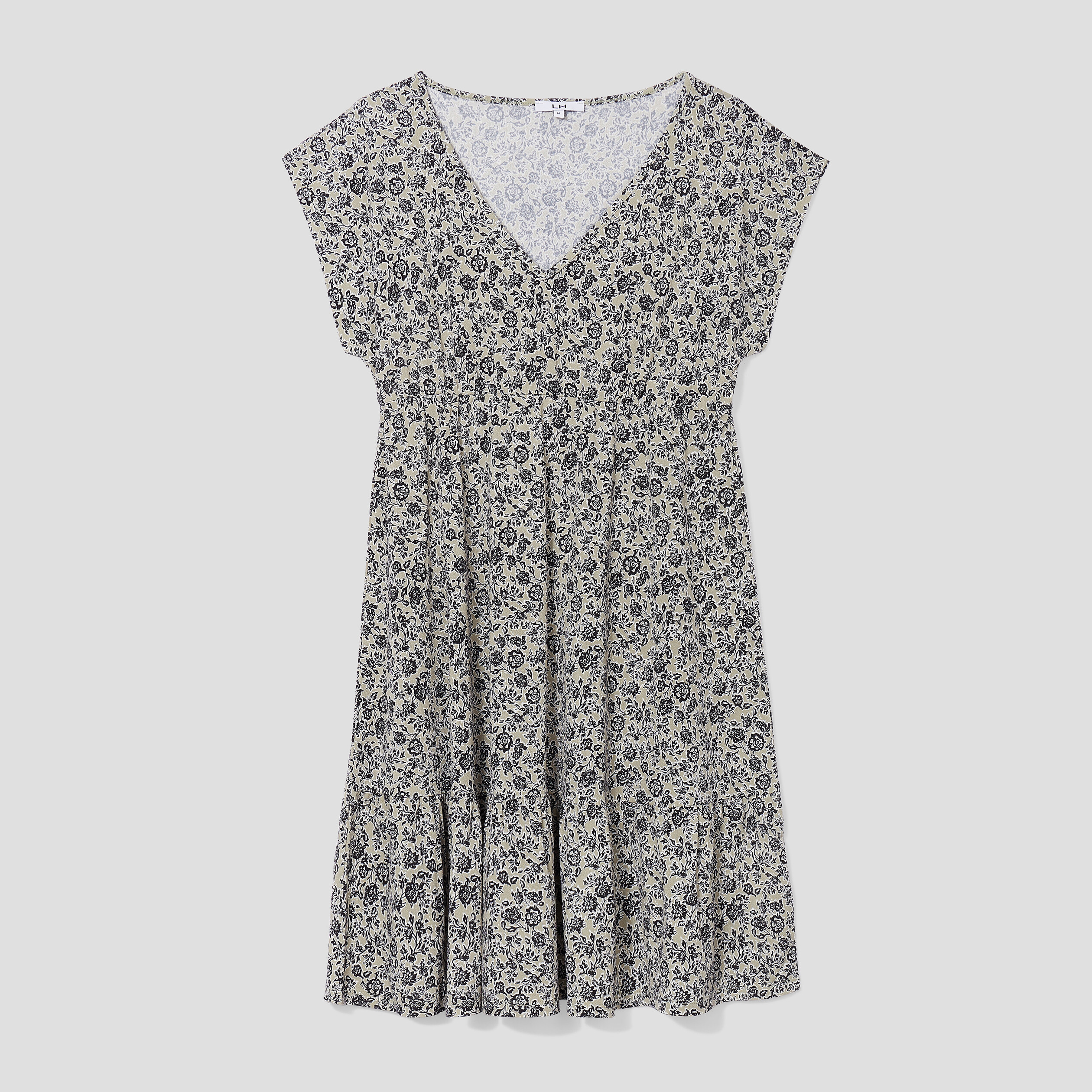 Robe évasée manches courtes vert olive femme | La Halle