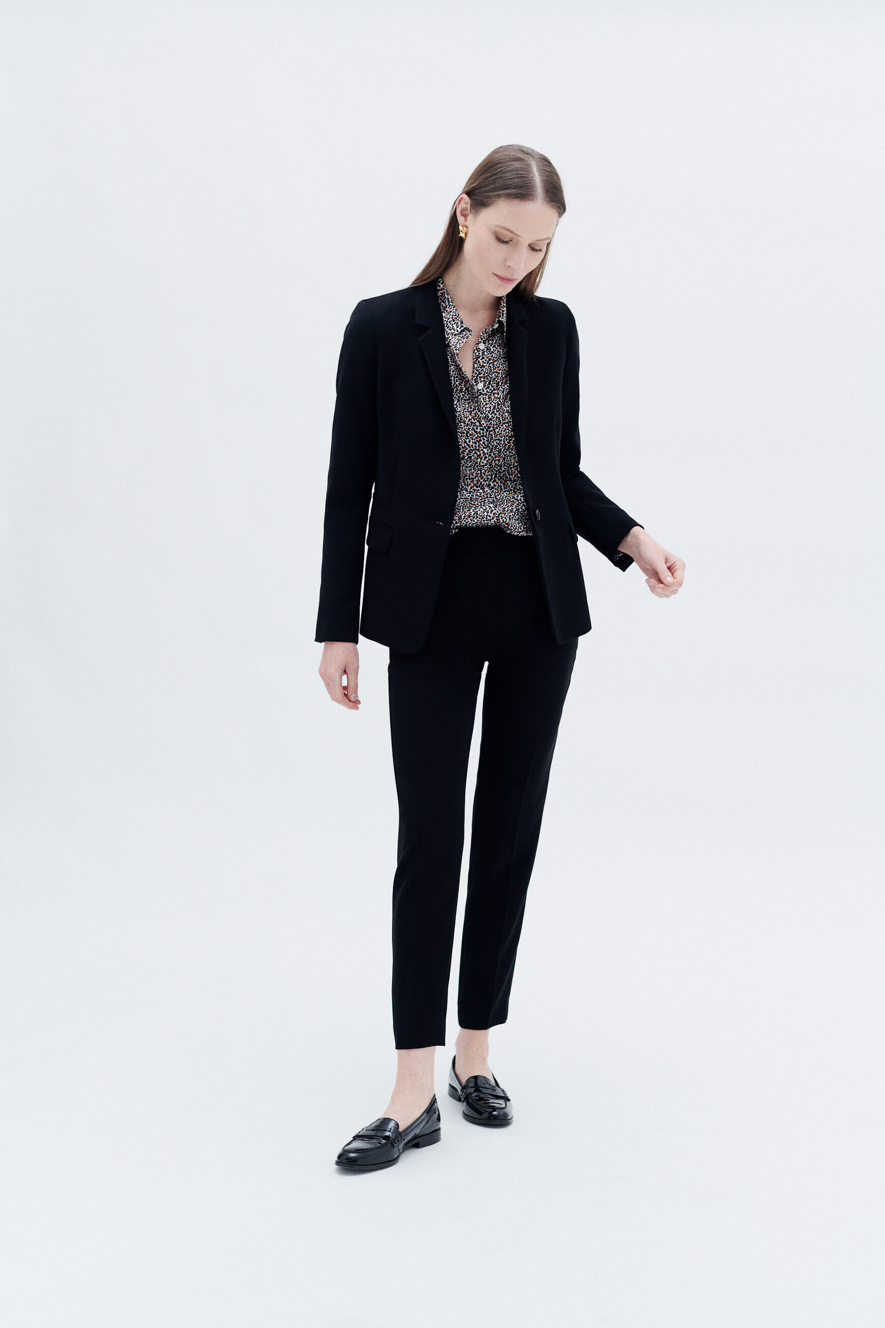 Pantalon pgautier noir femme