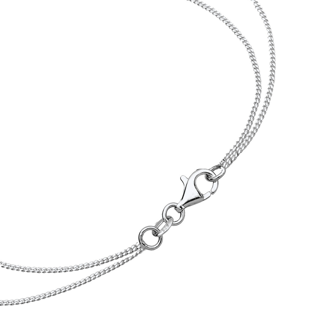 Elli Elli Collier Femme Paillettes Layer Look - (925/1000) Argent collier