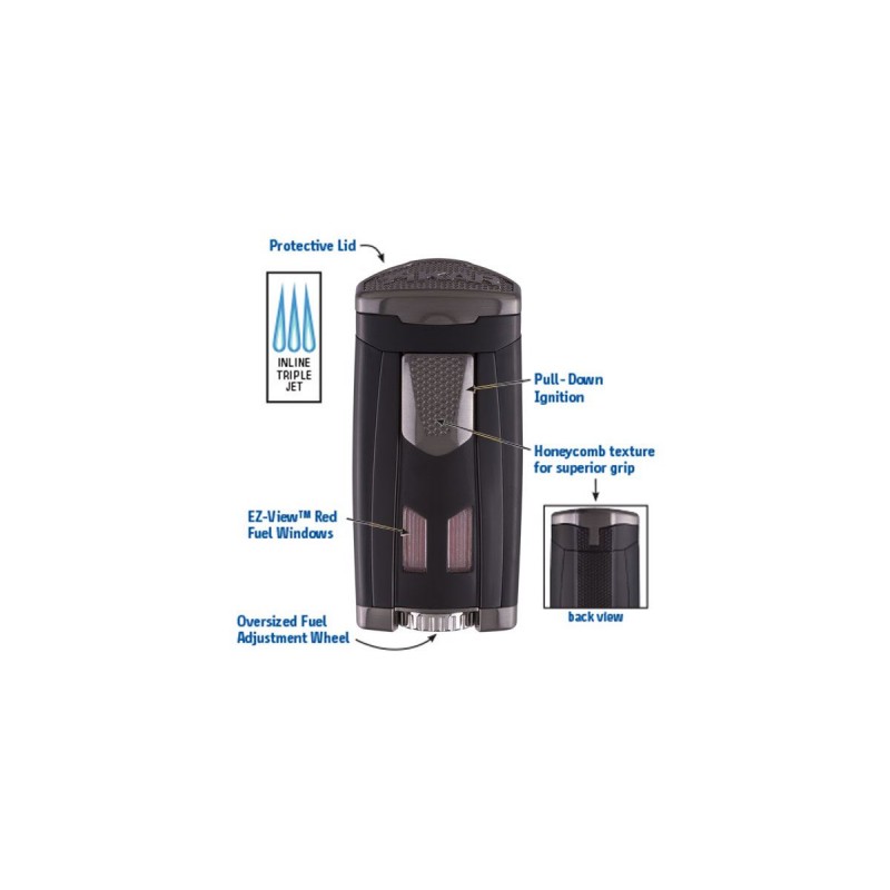 Feuerzeug Jetflamme Xikar, HP3 inline triple black