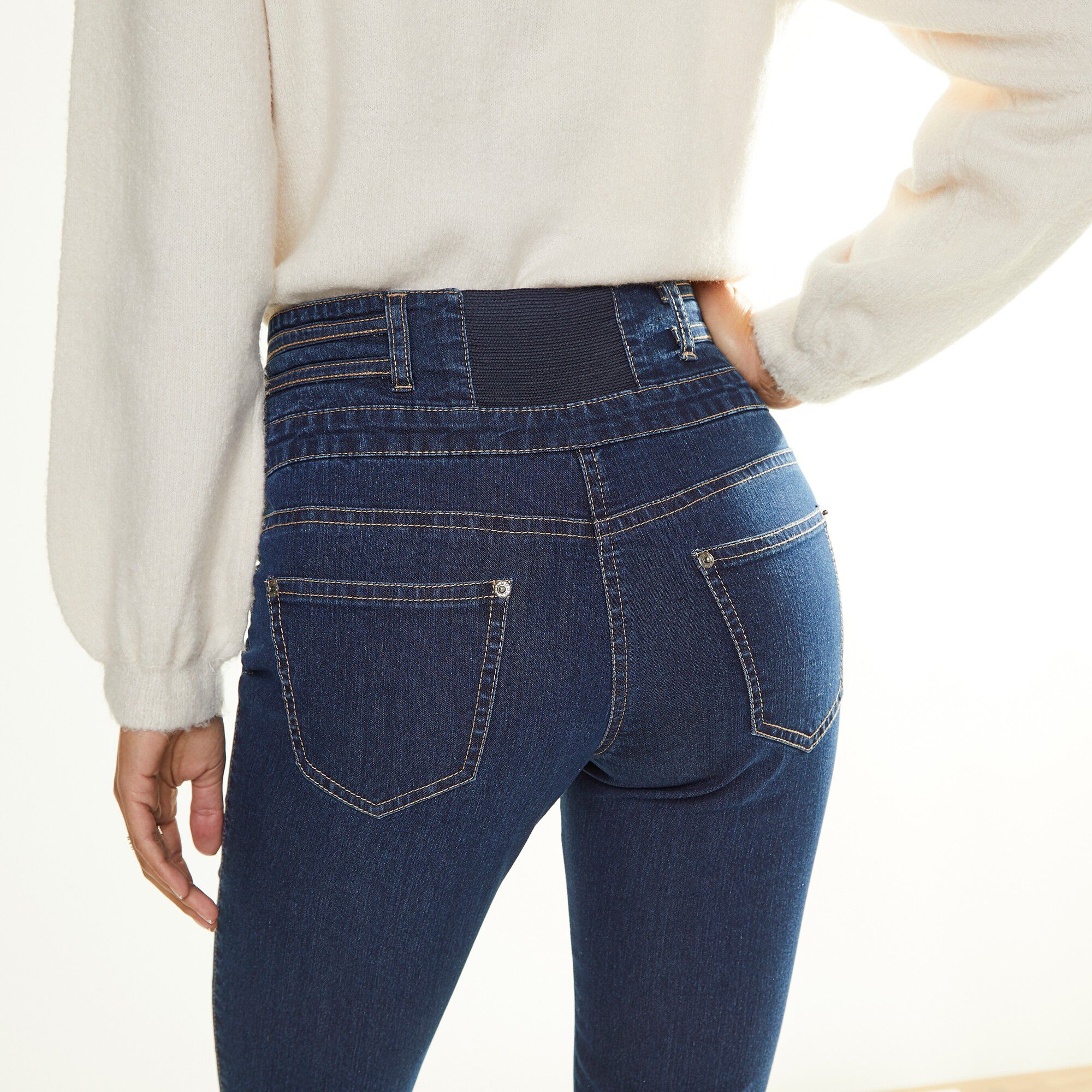 Jean droit taille haute