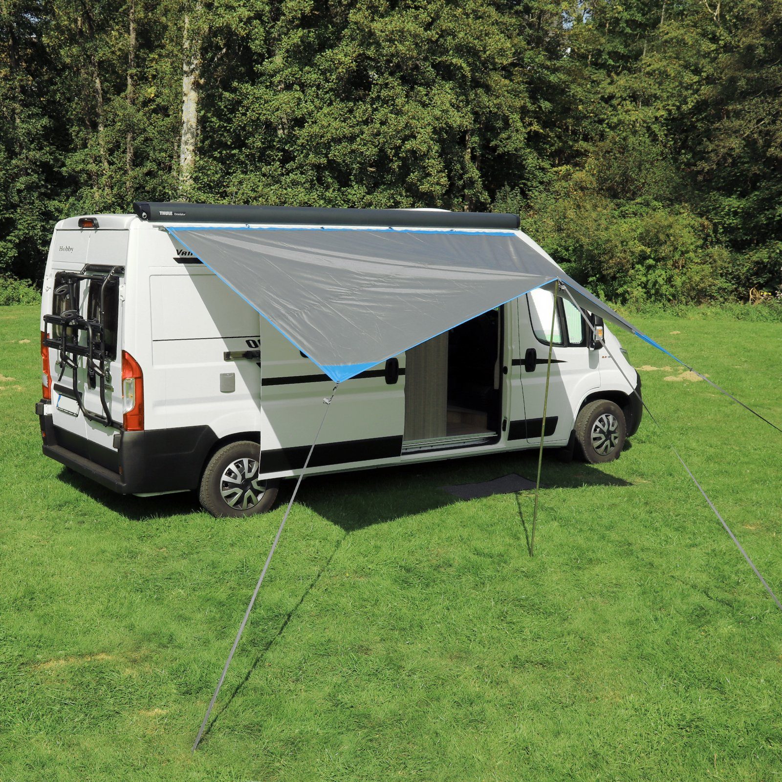 deiwo Sonnensegel Wohnmobil Wohnwagen Sonnensegel, grau, 2,50 x 2,4m, Wassersäule 2000mm