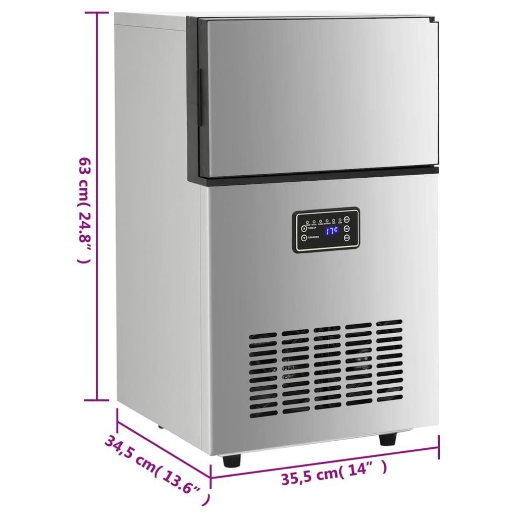 vidaXL Eiswürfelmaschine Eiswürfelmaschine Silbern 45 kg / 24 h