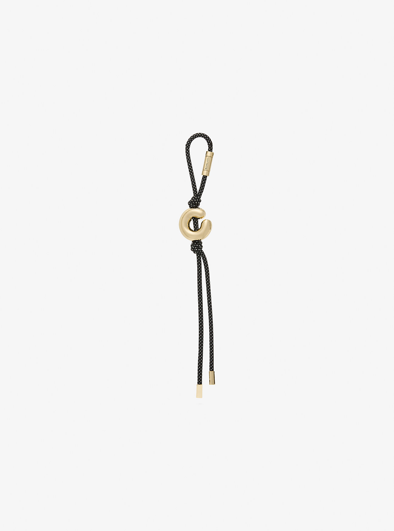 Initial Gold-Tone and Speckled Cord Bag Charm - 18K GOLD