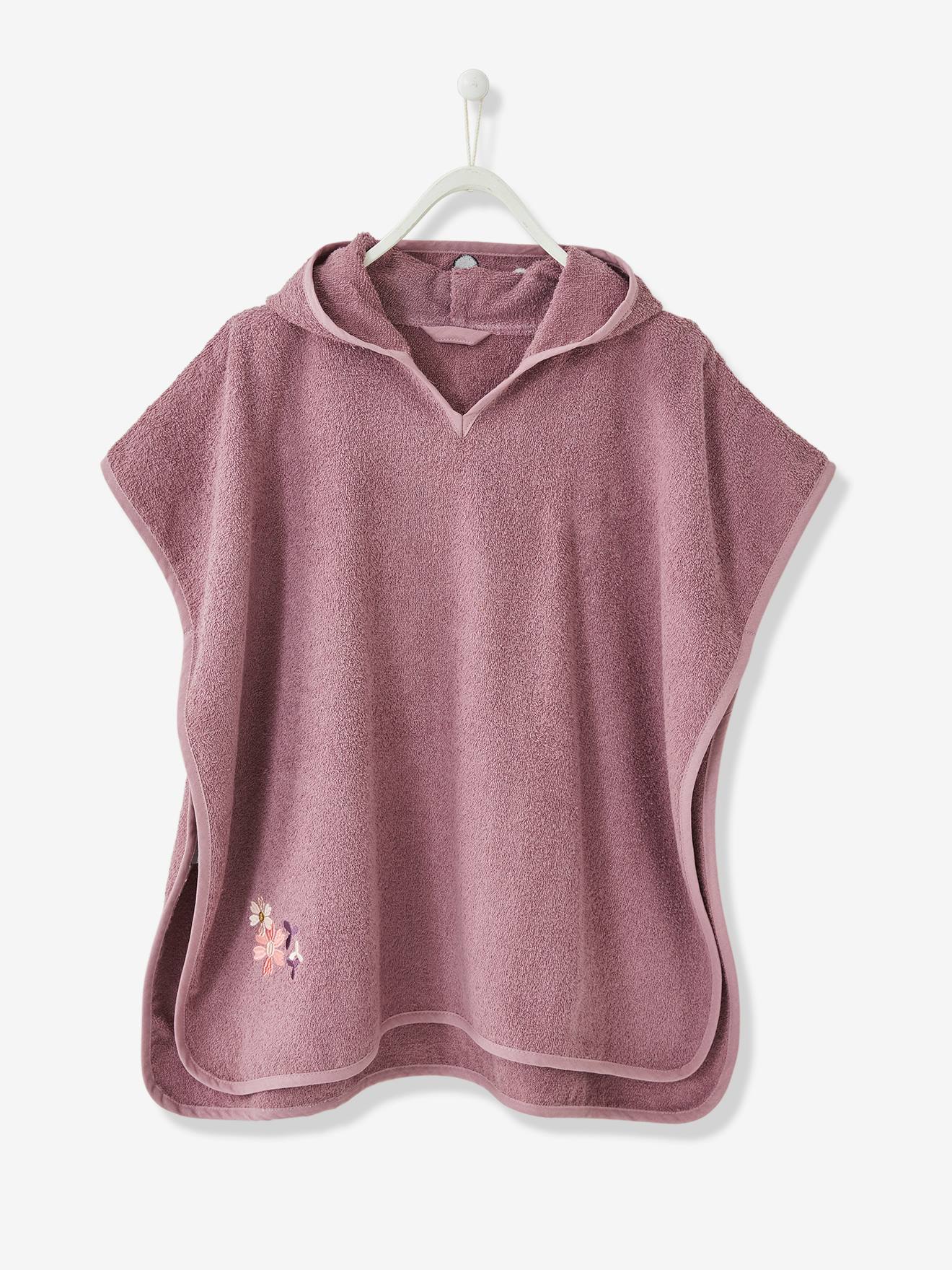 Vertbaudet Kinder Bade-Poncho REH, Reh-Kostüm Oeko Tex, personalisierbar - violett