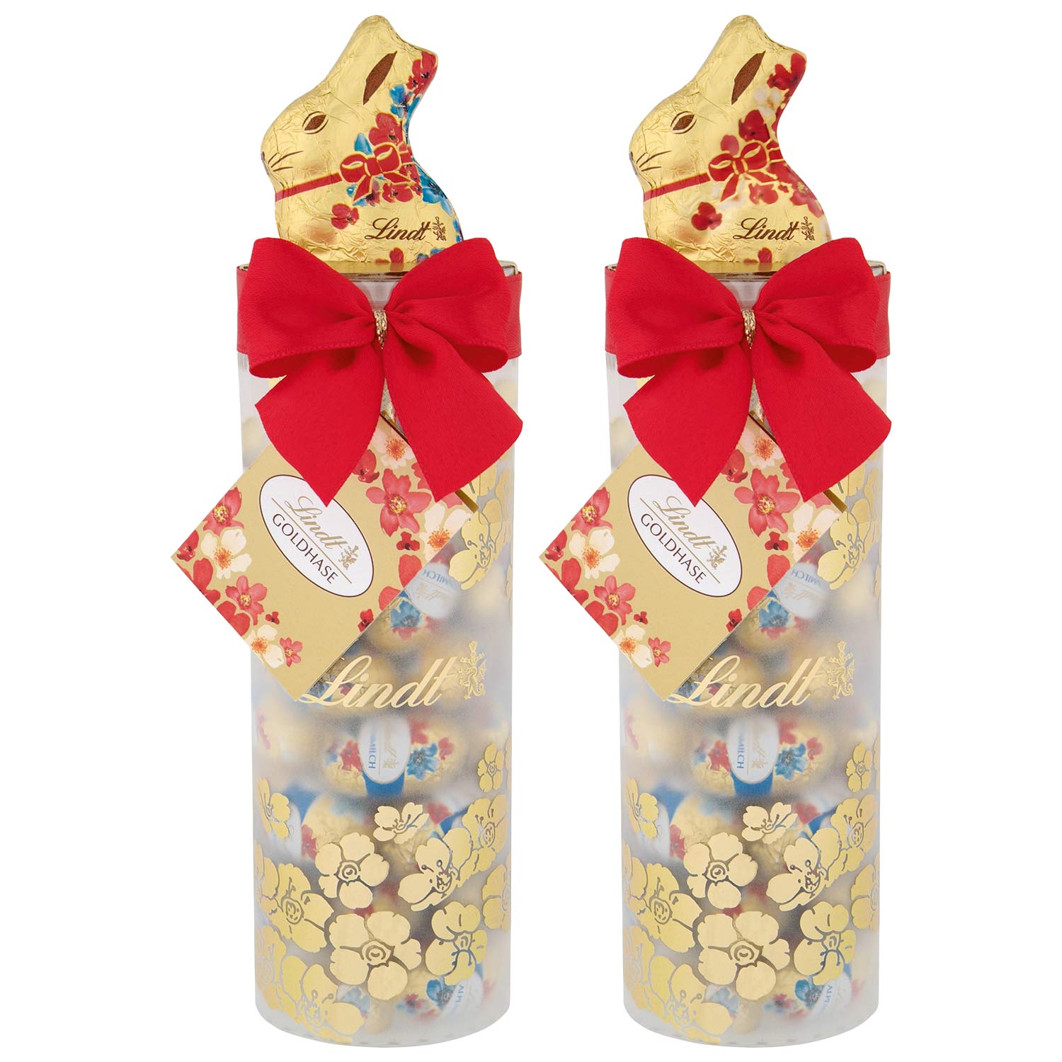 Lindt Blumen Edition Mini-Eier Alpenvollmilch Röhrchen 178g