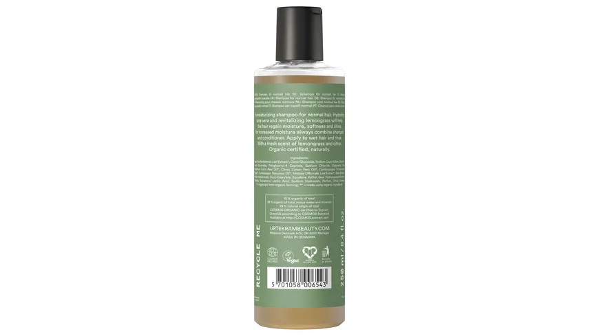 URTEKRAM Blown Away Intense Moisture Shampoo Wild Lemongrass 250 ml
