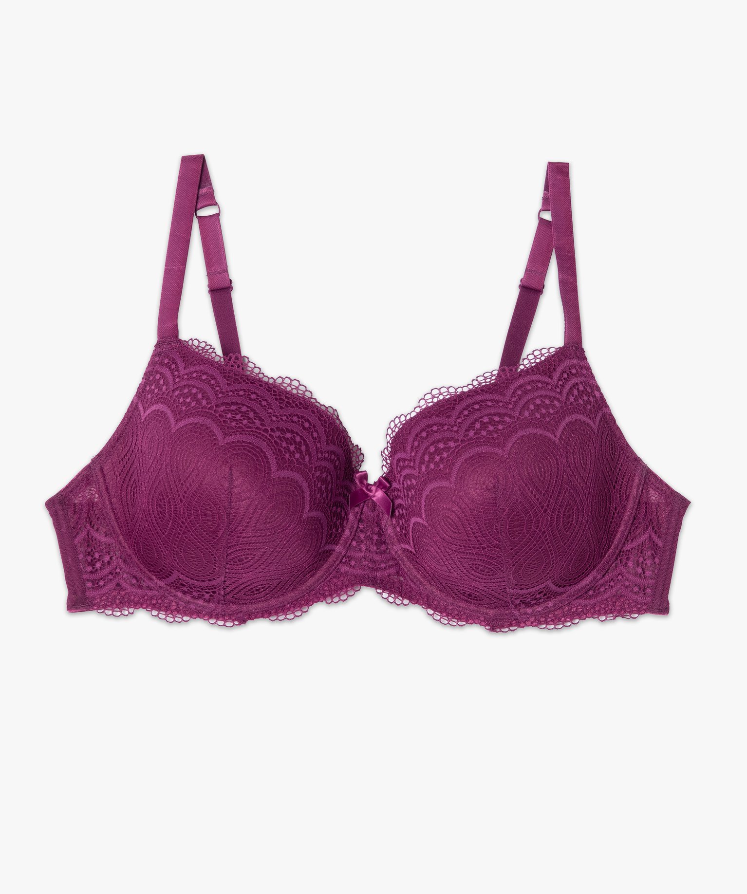 Soutien-gorge grande taille à armatures et coques fines violet | GEMO