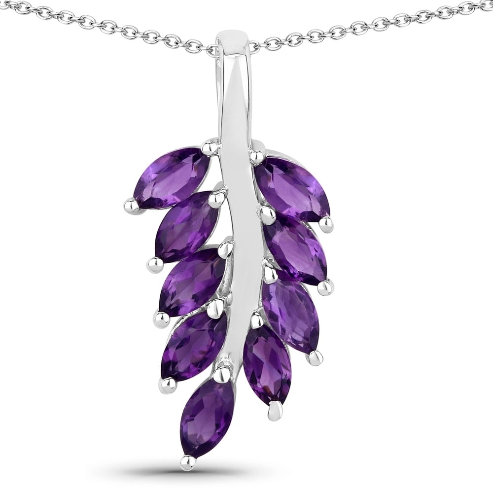 Rafaela Donata Chaîne Floral Argent sterling Améthyste en Argent Bijoux