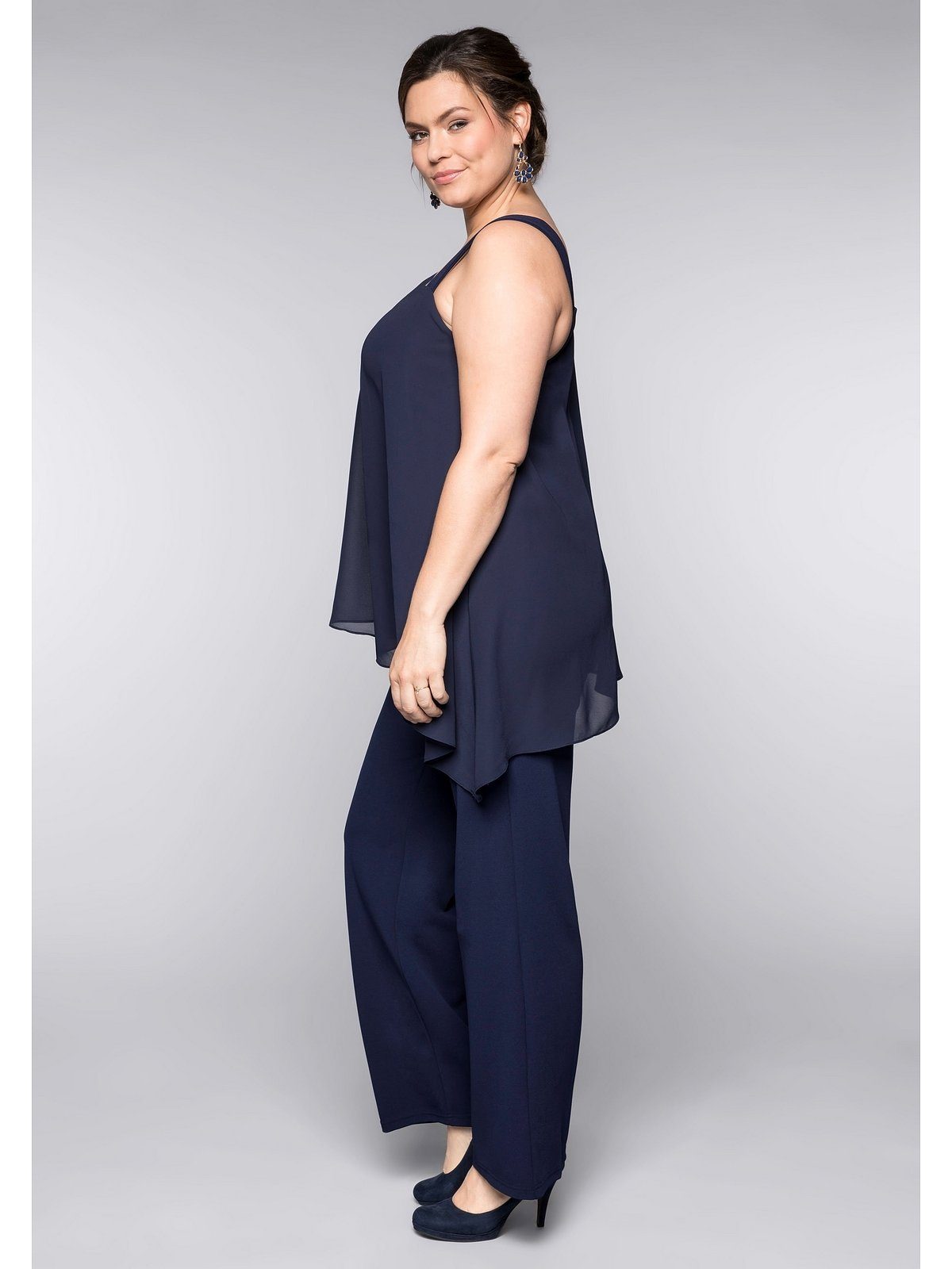 Sheego Jumpsuit Große Größen im Lagenlook mit Fledermausärmel