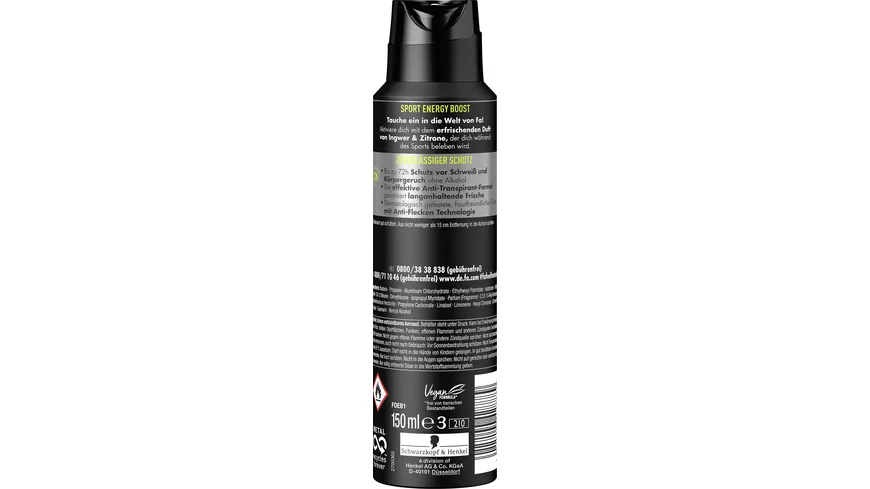 FA Men Anti-Transpirant Sport Energy Boost 150 ml