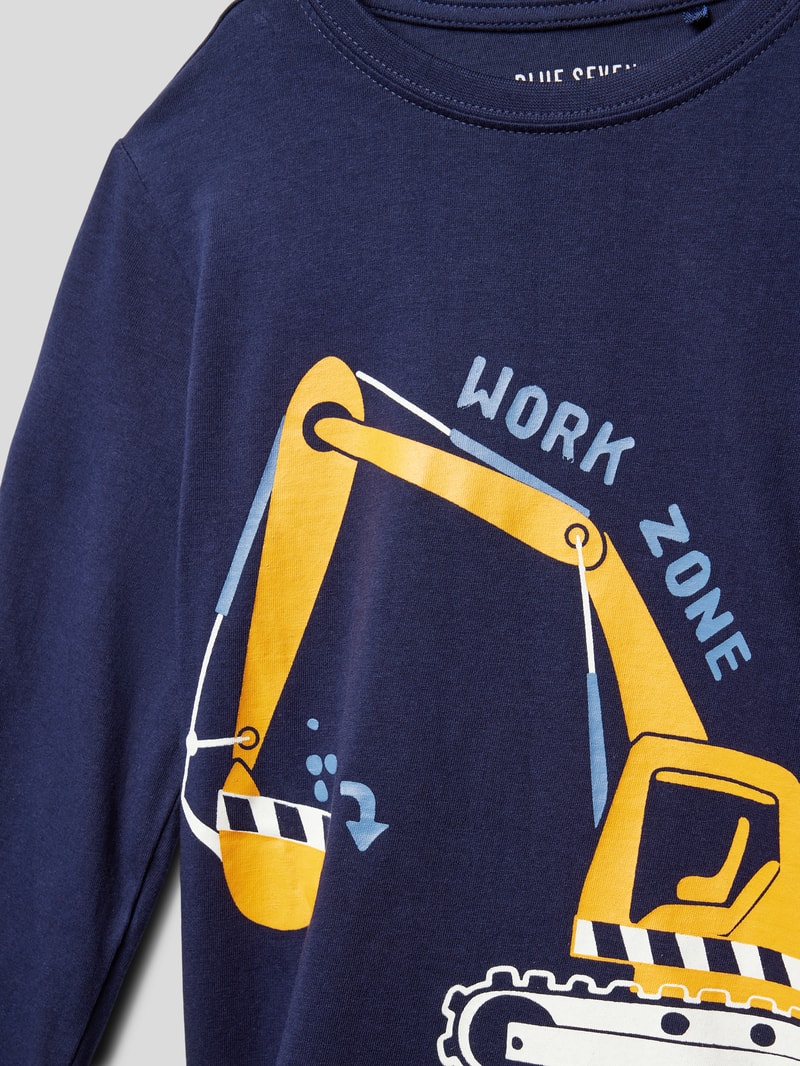 Longsleeve mit Motiv-Print in blau