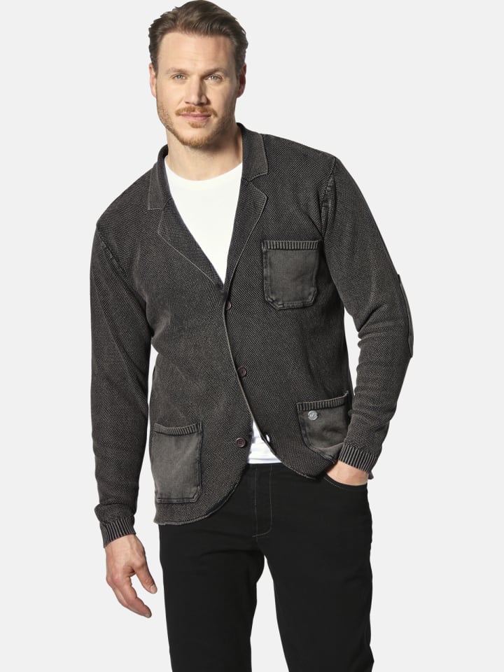 Jan Vanderstorm Strickjacke SIGURDULFAR in schwarz günstig kaufen