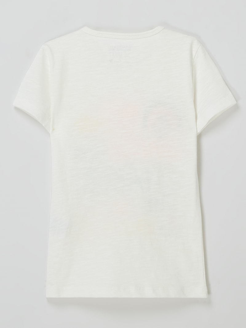 T-Shirt mit Glitter-Effekt in offwhite