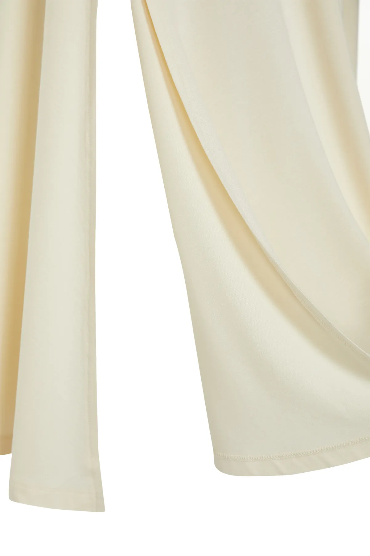 Trendyol Collection  Ecrufarbenes, gestricktes, geschnürtes Strandkleid für die Brautmode mit Gürtel TBESS21EL2992