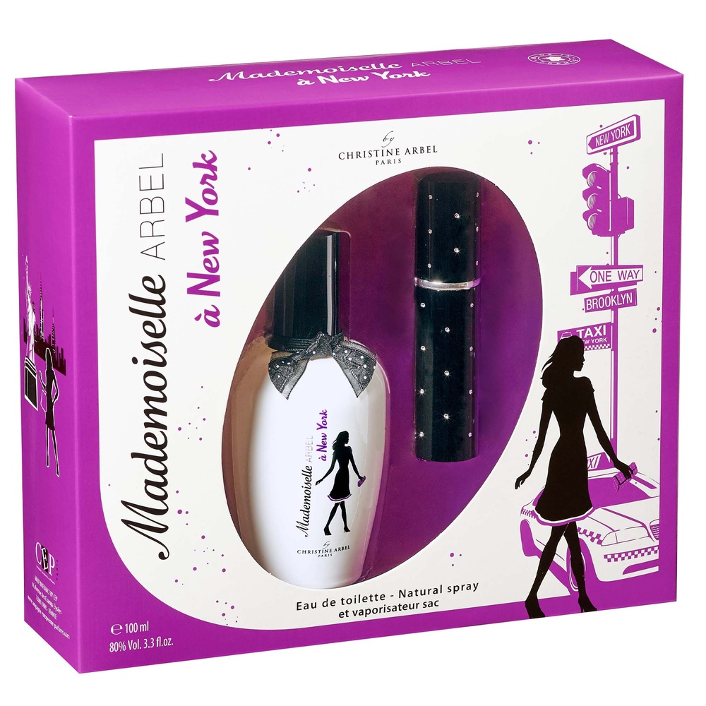 christine arbel COFFRET Mademoiselle ARBEL à New York EDT 100 ml + 1 vaporisateur de sac EAU DE TOILETTE