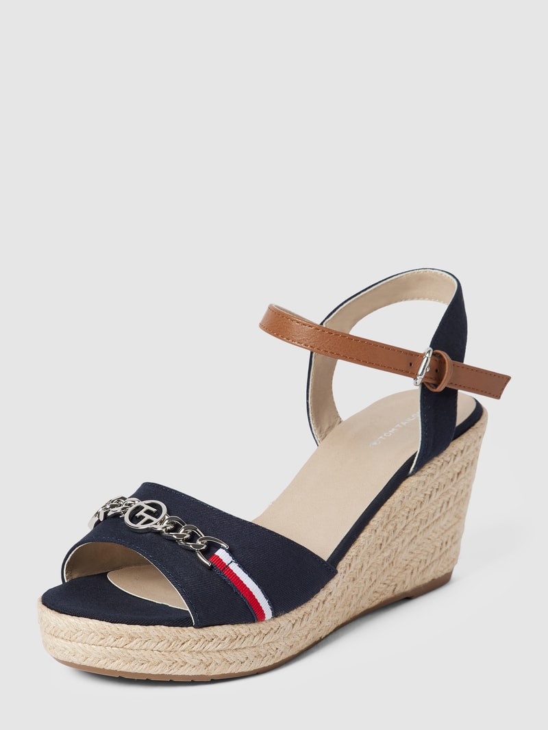 Wedges mit Label-Detail in marineblau