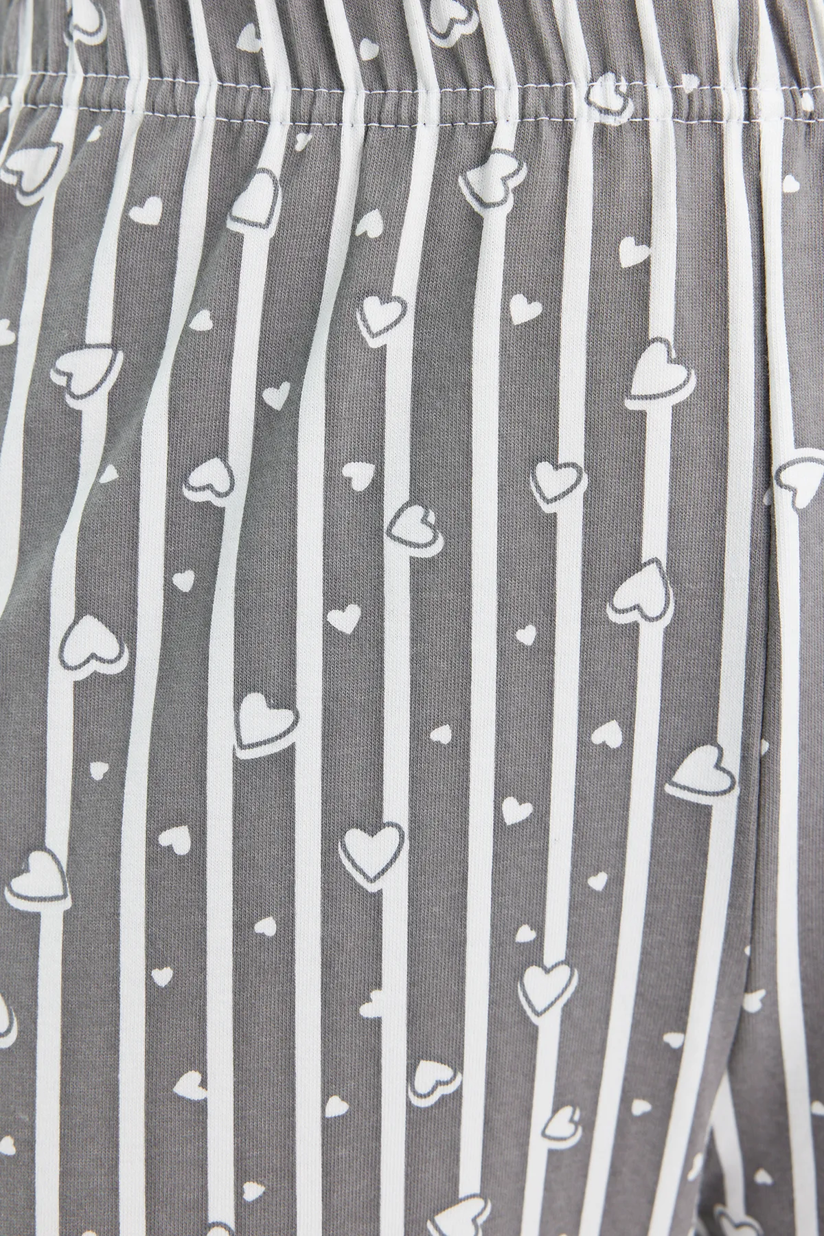 Trendyol Collection  Gestreifte gestrickte Pyjamahose aus anthrazitfarbener Baumwolle THMSS23PJ00002