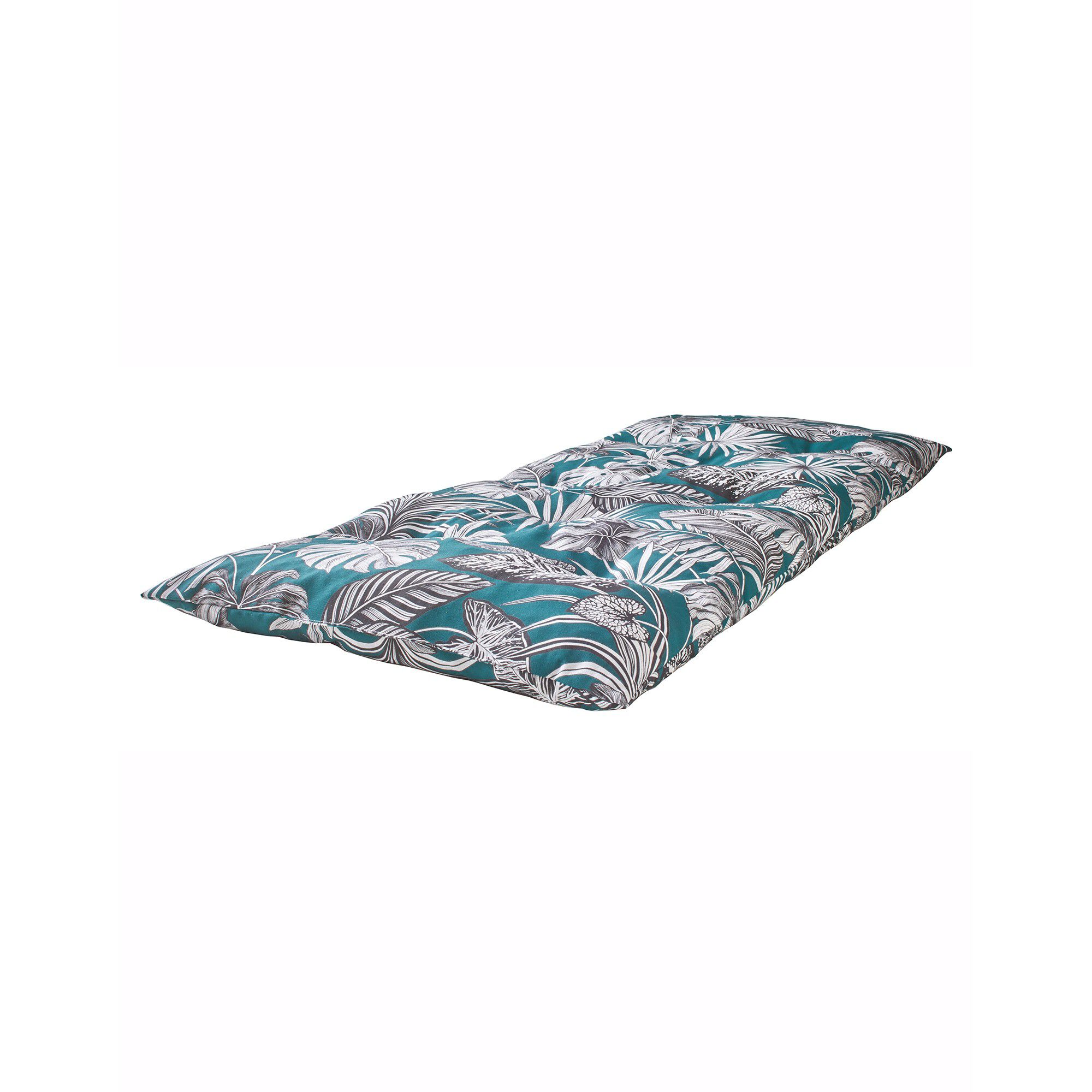 Long coussin déco coton imprimé tropical